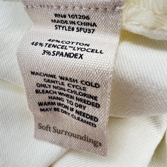 Soft Surroundings Pants Womens 18W Cream White Driftwood Wide Leg Split Hem NWT - Picture 9 of 13